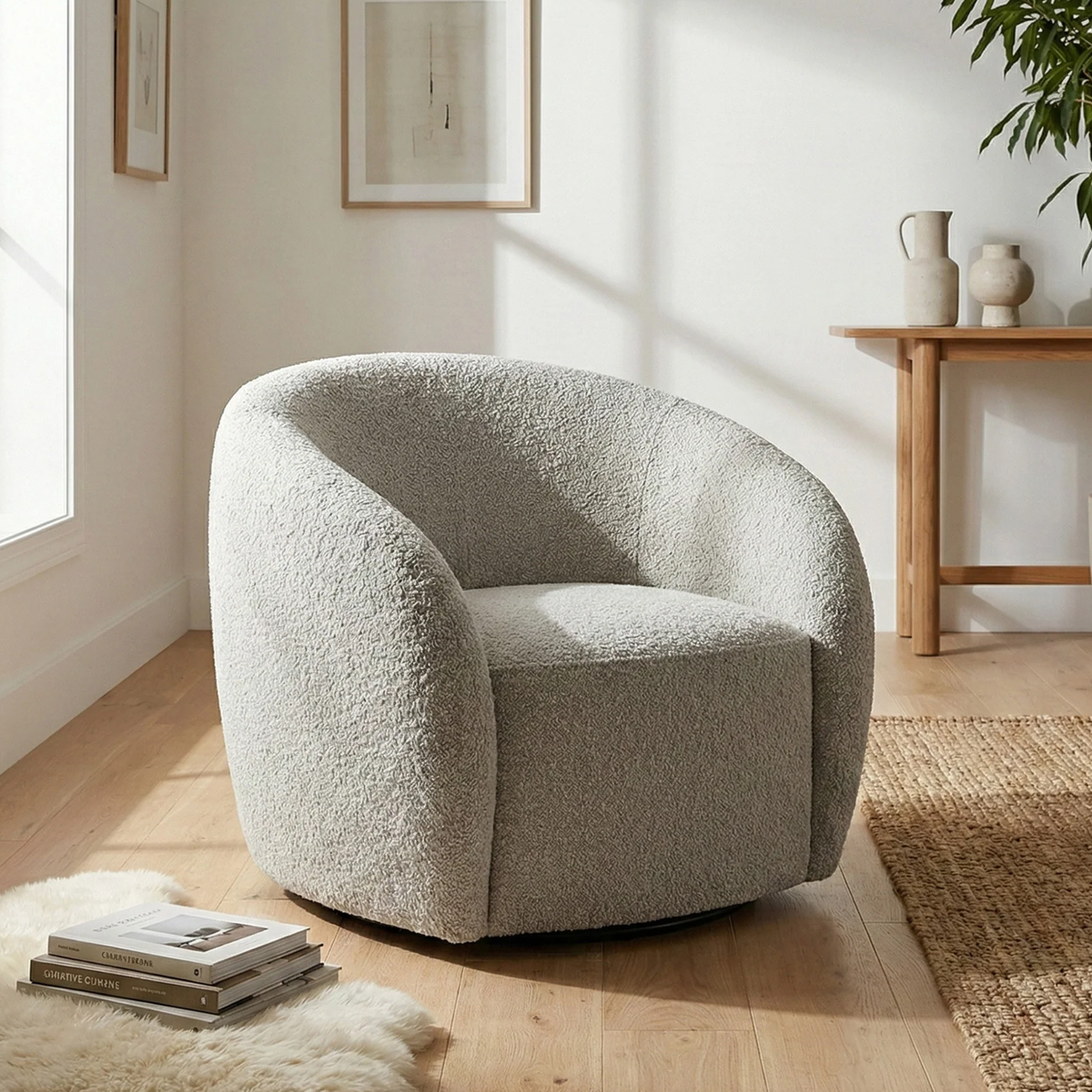 Nerida Boucle Accent Chair - Grey