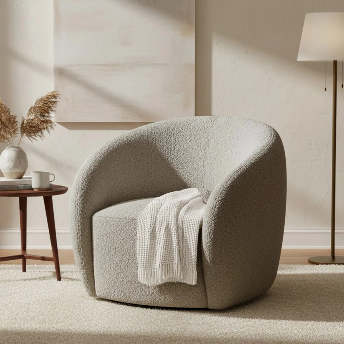Nerida Boucle Accent Chair - Grey