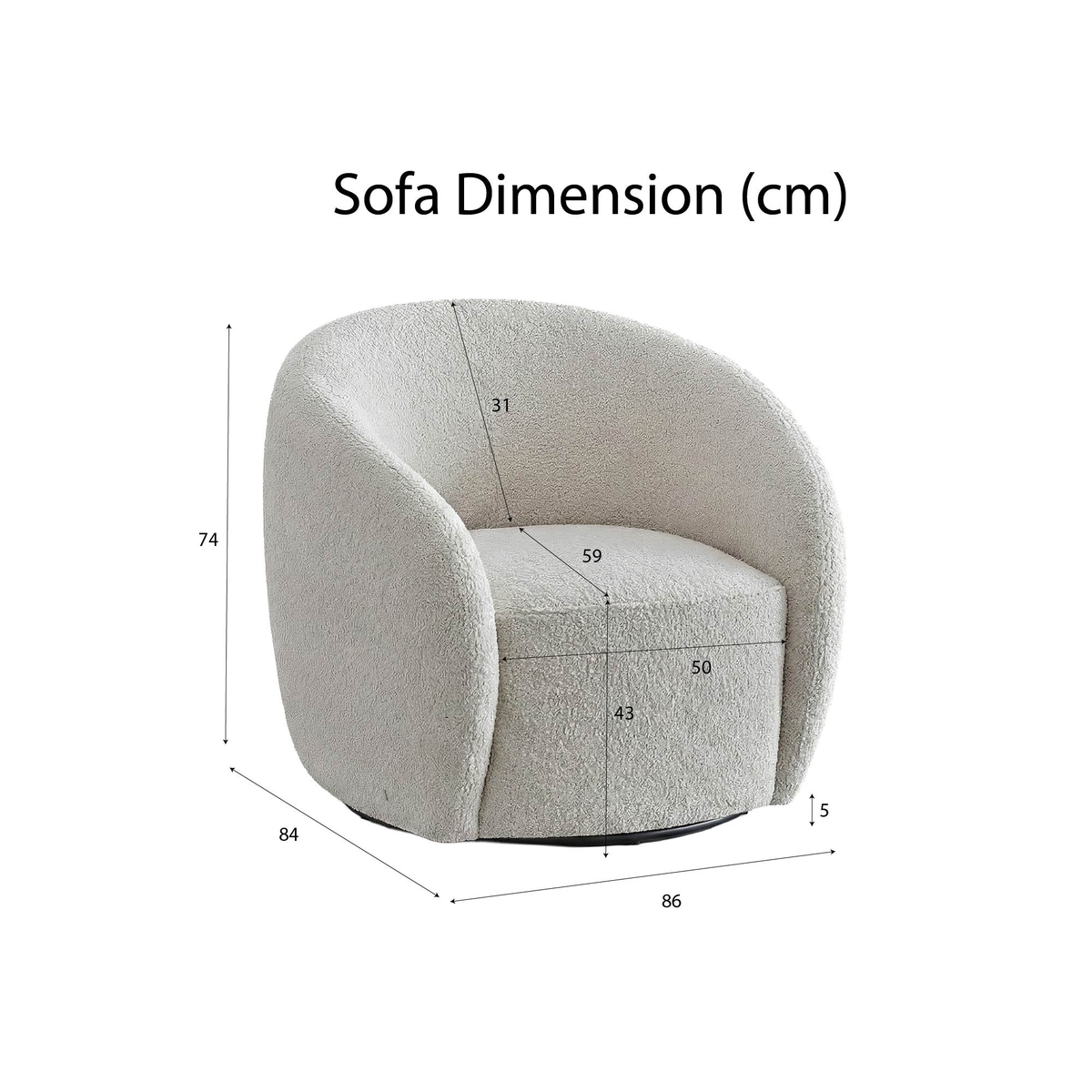 Nerida Boucle Accent Chair - Latte