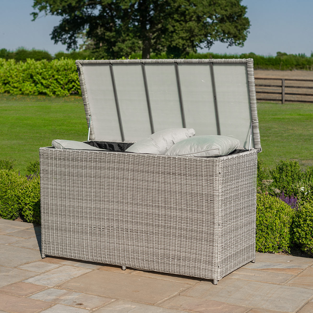 grasmere outdoor rattan cushion storage box