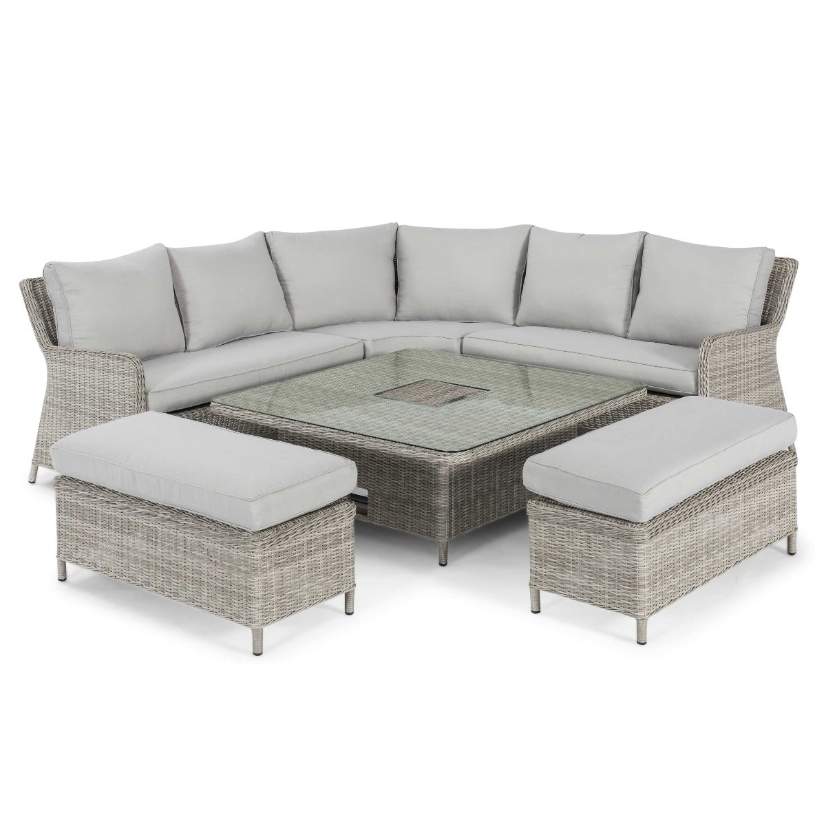 grasmere outdoor royal rattan corner sofa set with adjustable table