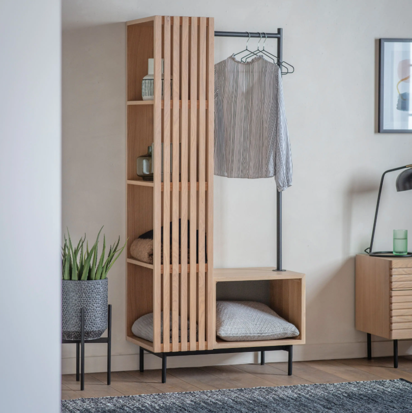 Okayino Oak Open Wardrobe