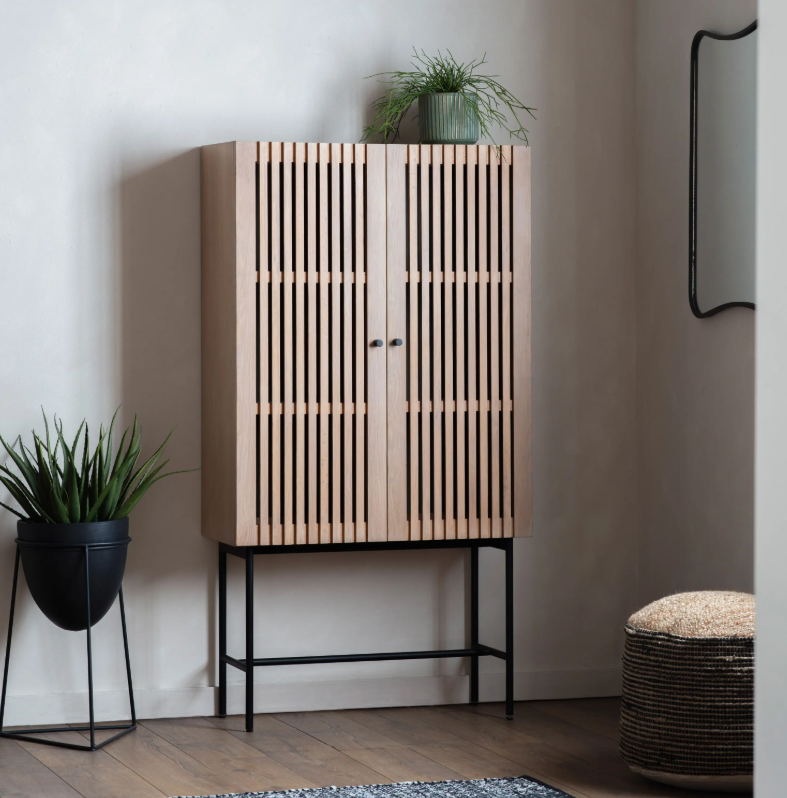 Okayino 2 Door Oak Cocktail Cabinet