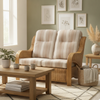 Opera Light Oak Cane 2 Seater Sofa in Duke Beige Stripe