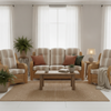 Opera Light Oak 3 Seater 3pc Suite in Duke Beige Stripe