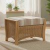 Opera Light Oak Cane Footstool in Duke Beige Stripe