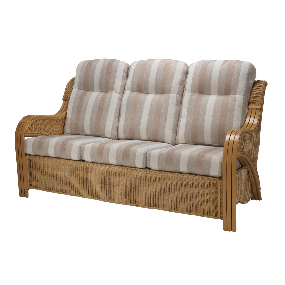 Opera Light Oak 3 Seater 3pc Suite in Duke Beige Stripe