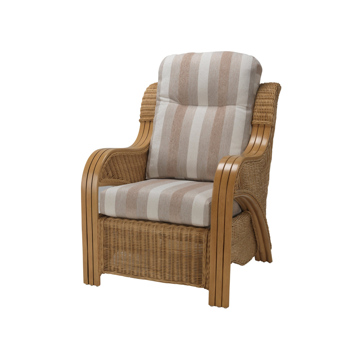 Opera Light Oak 2 Seater 3pc Suite in Duke Beige Stripe