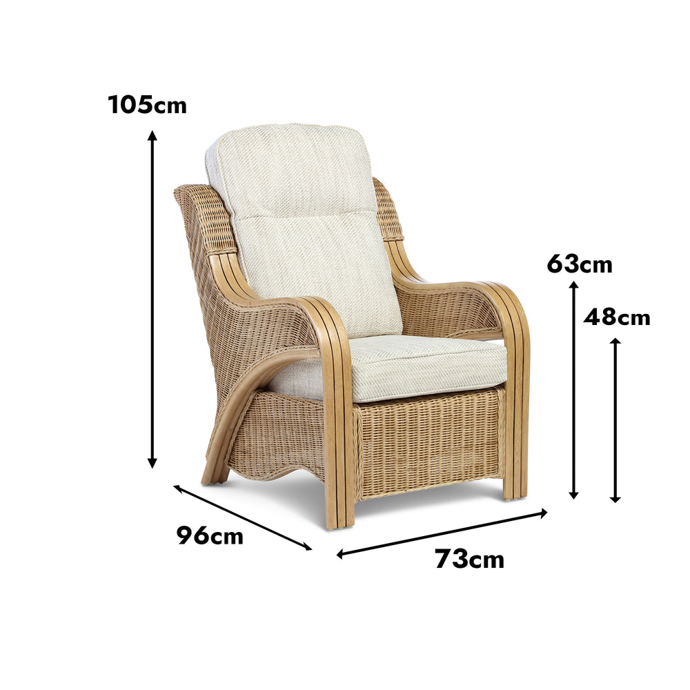 Opera Light Oak Cane Armchair | Desser Furniture