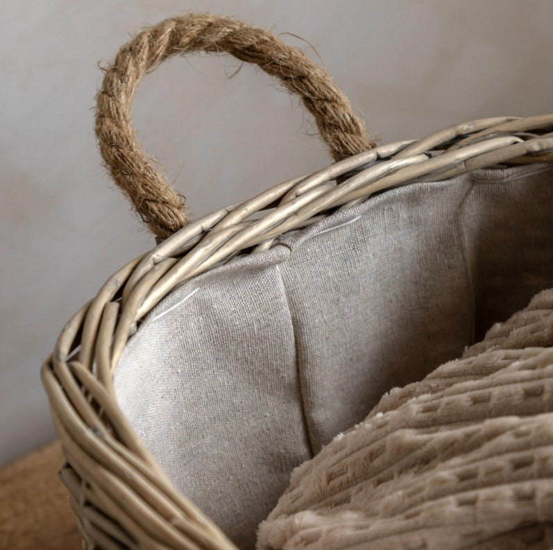 Desser Oval Basket Handle Natural Set of 2