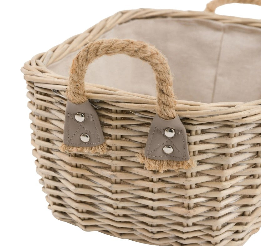 Desser Oval Basket Handle Natural Set of 2
