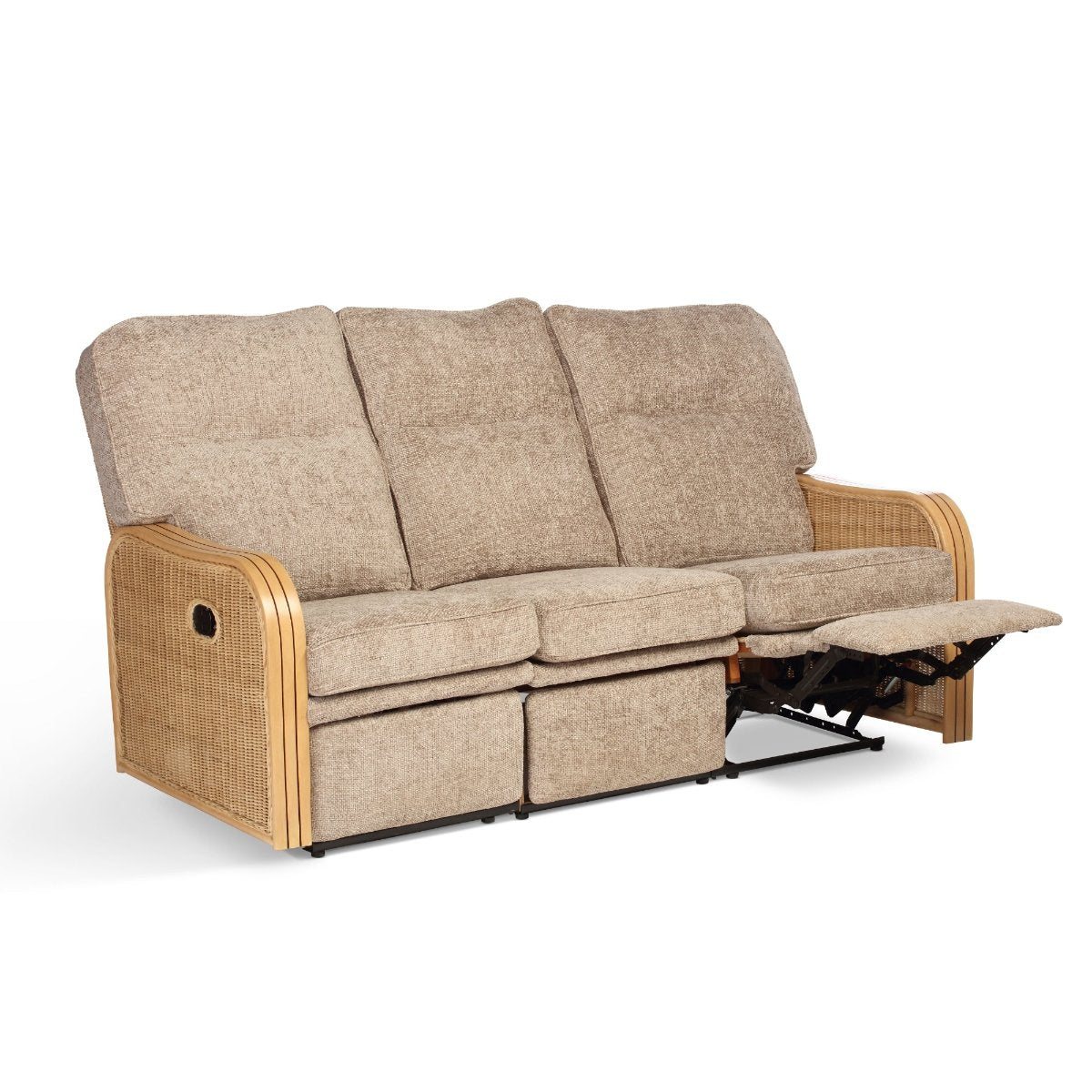 paris light oak reclining 3 seater sofa