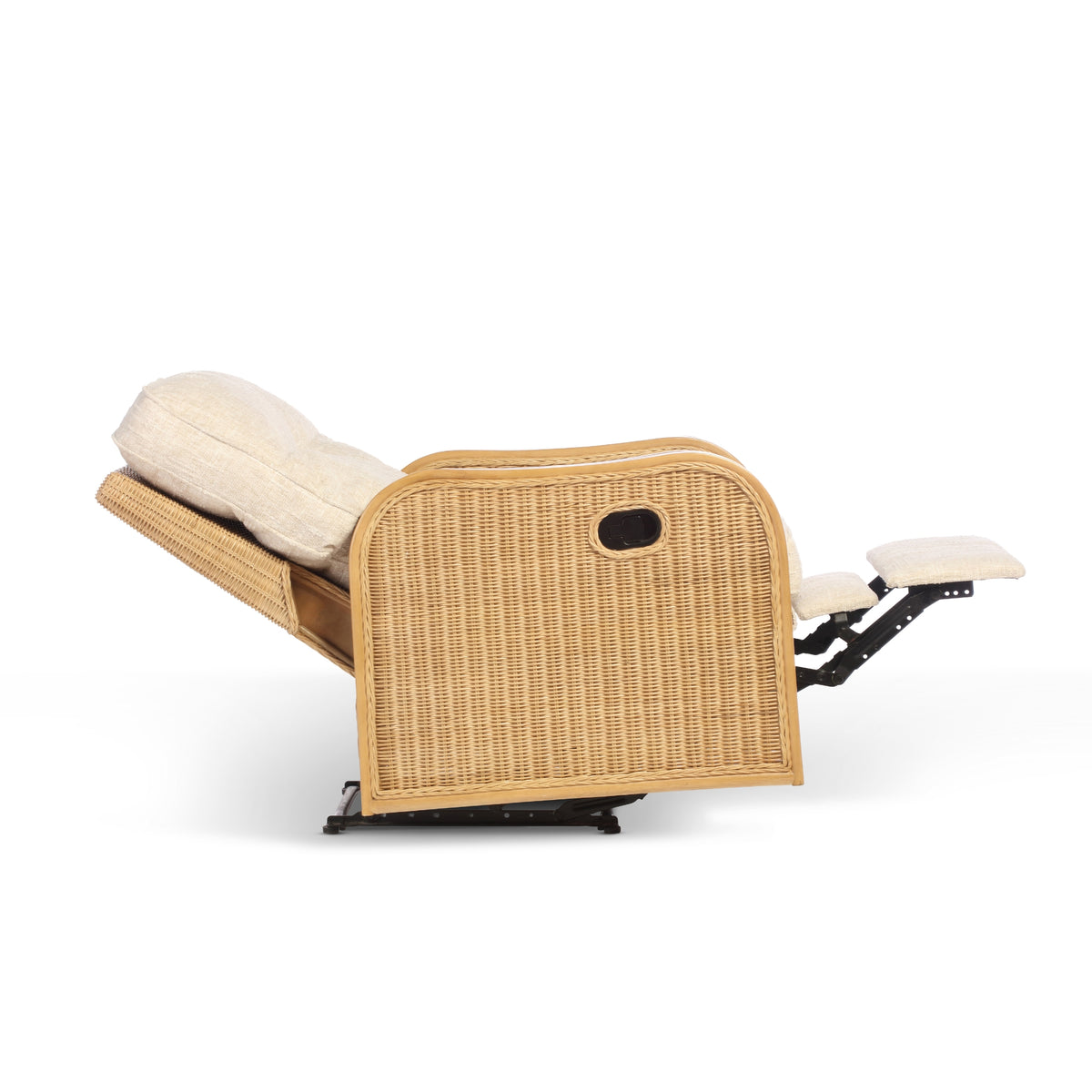 Paris Light Oak Reclining Armchair - Cotton Cream (Transit‑Damaged Factory Stock)