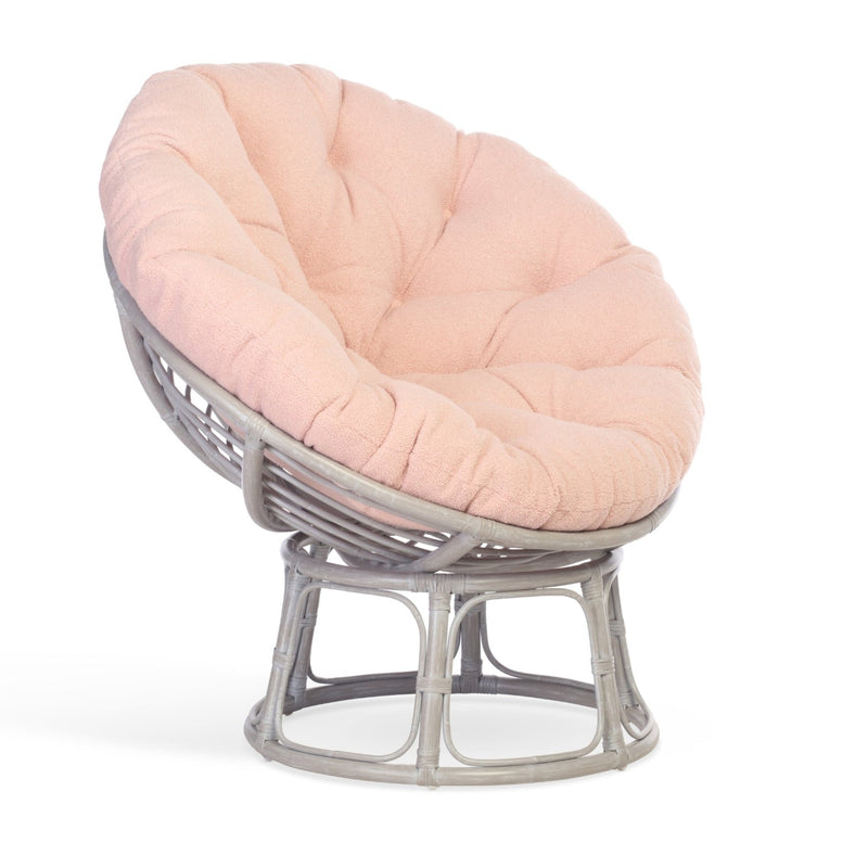 papasan grey chair in powder pink