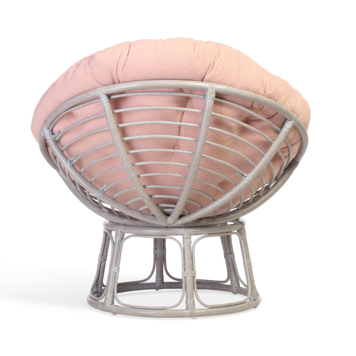 papasan grey chair in powder pink