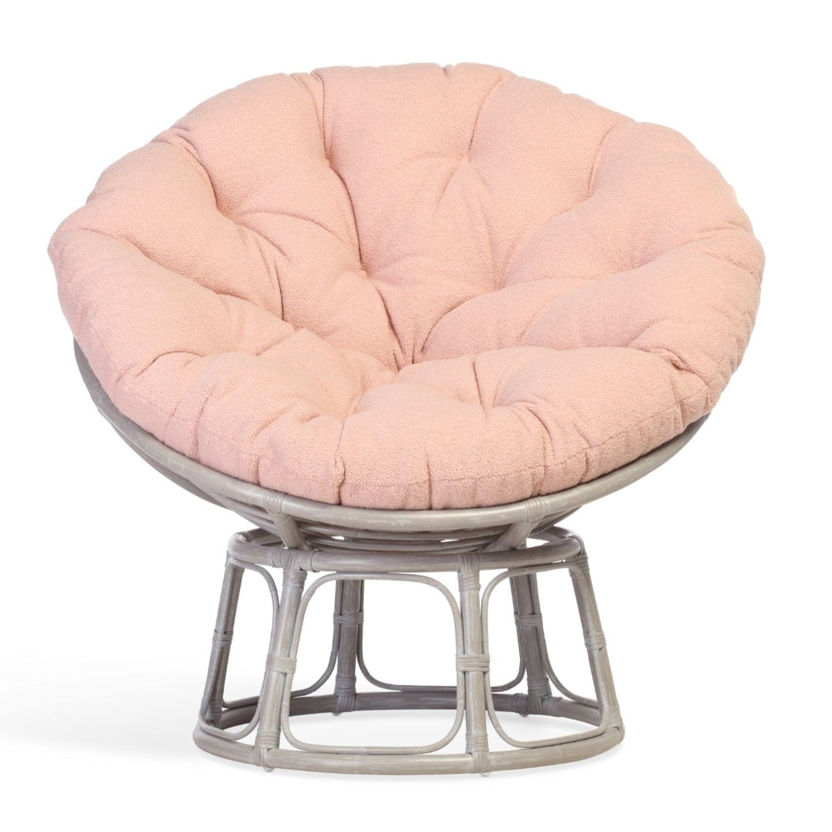 papasan grey chair in powder pink