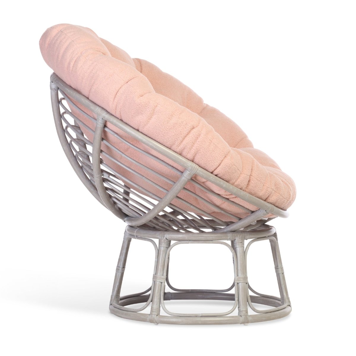 papasan grey chair in powder pink