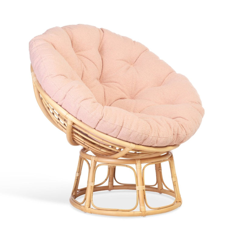 papasan natural chair in powder pink