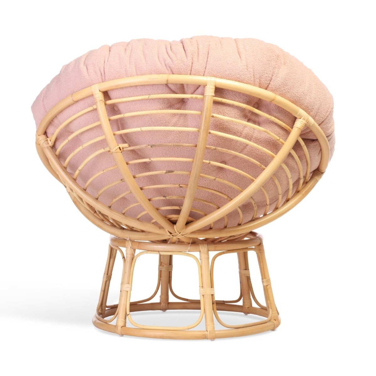 Papasan Natural Chair in Powder Pink Desser