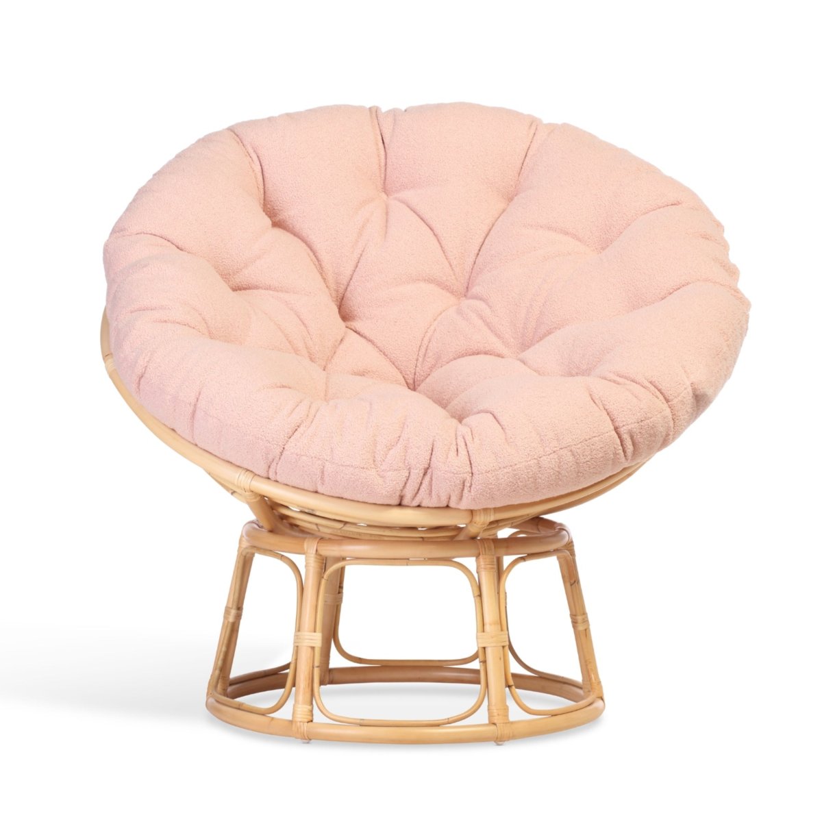 papasan natural chair in powder pink