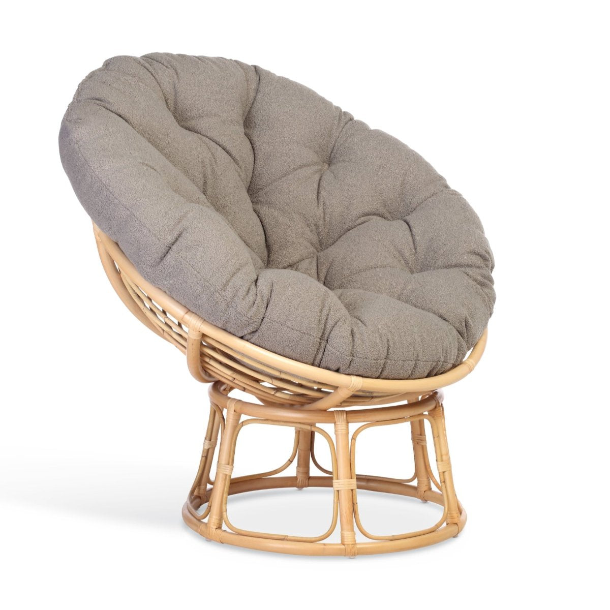 papasan natural chair in shadow grey