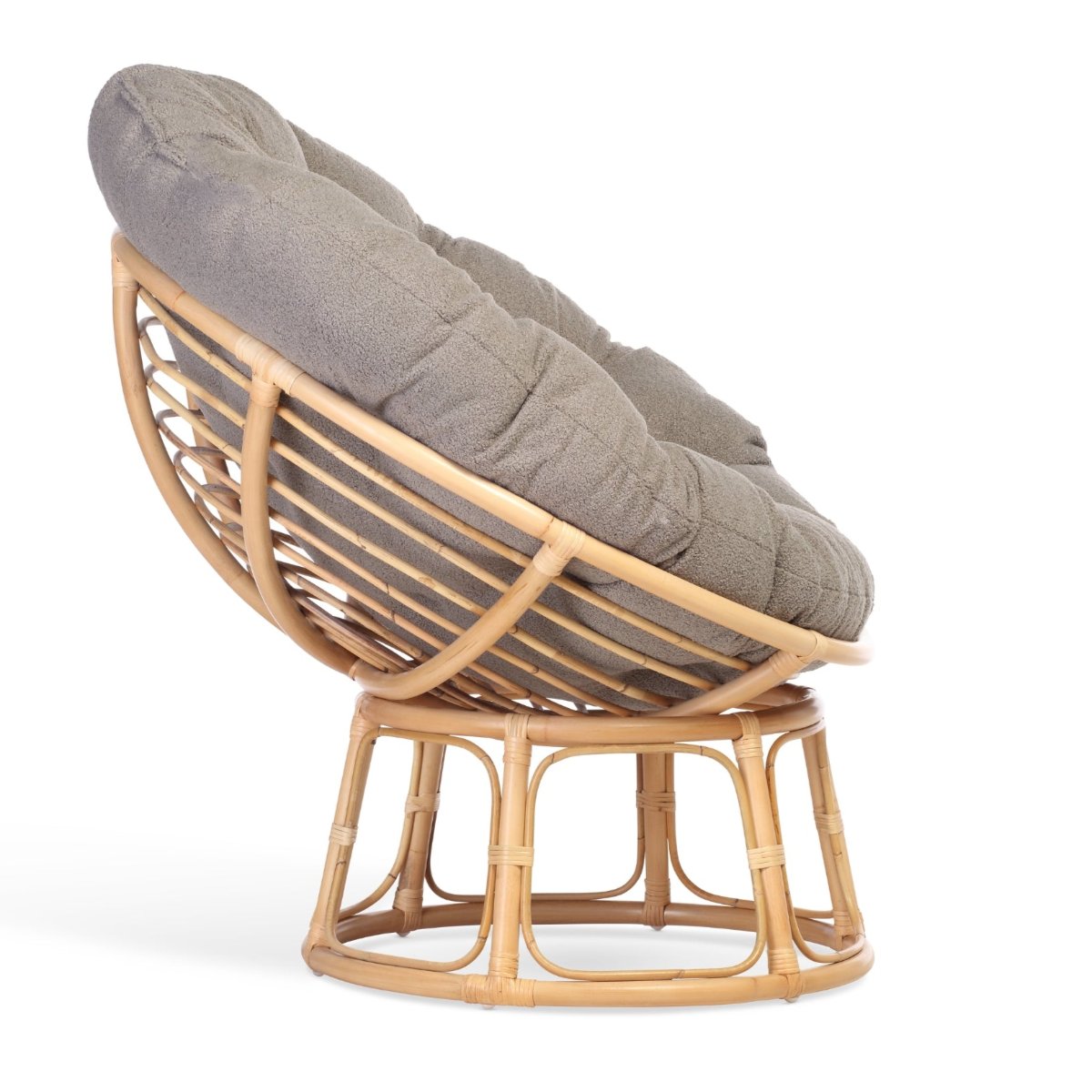 papasan natural chair in shadow grey