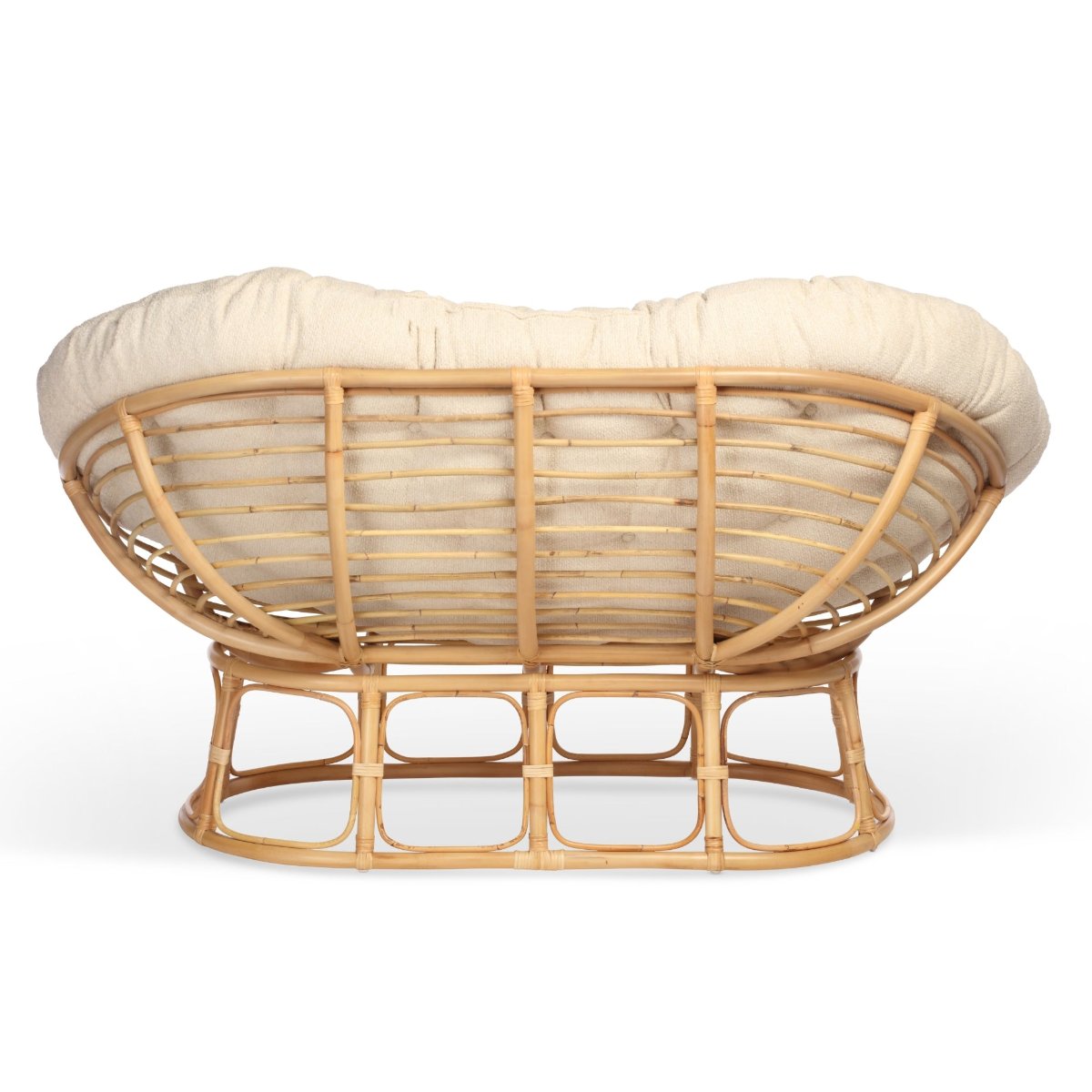 natural papasan sofa with boucle latte cushion (copy)