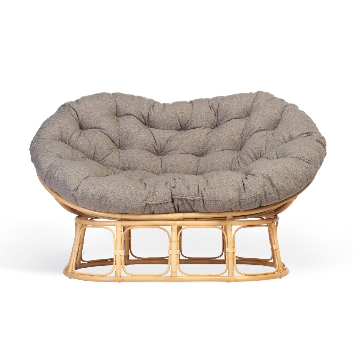 papasan natural sofa in shadow grey