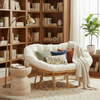 Papasan Natural Sofa with Handmade Cushion
