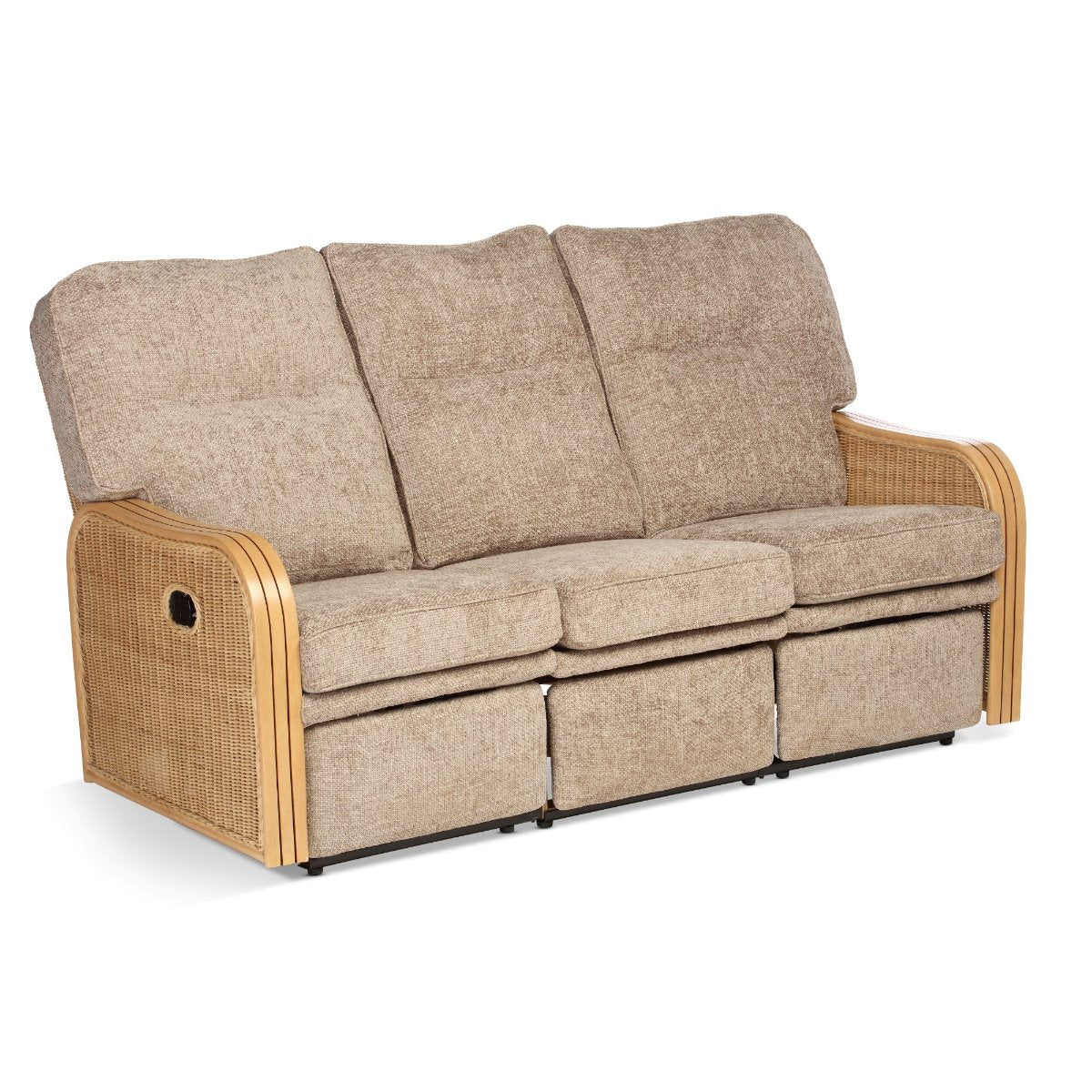 paris light oak reclining 3 seater sofa