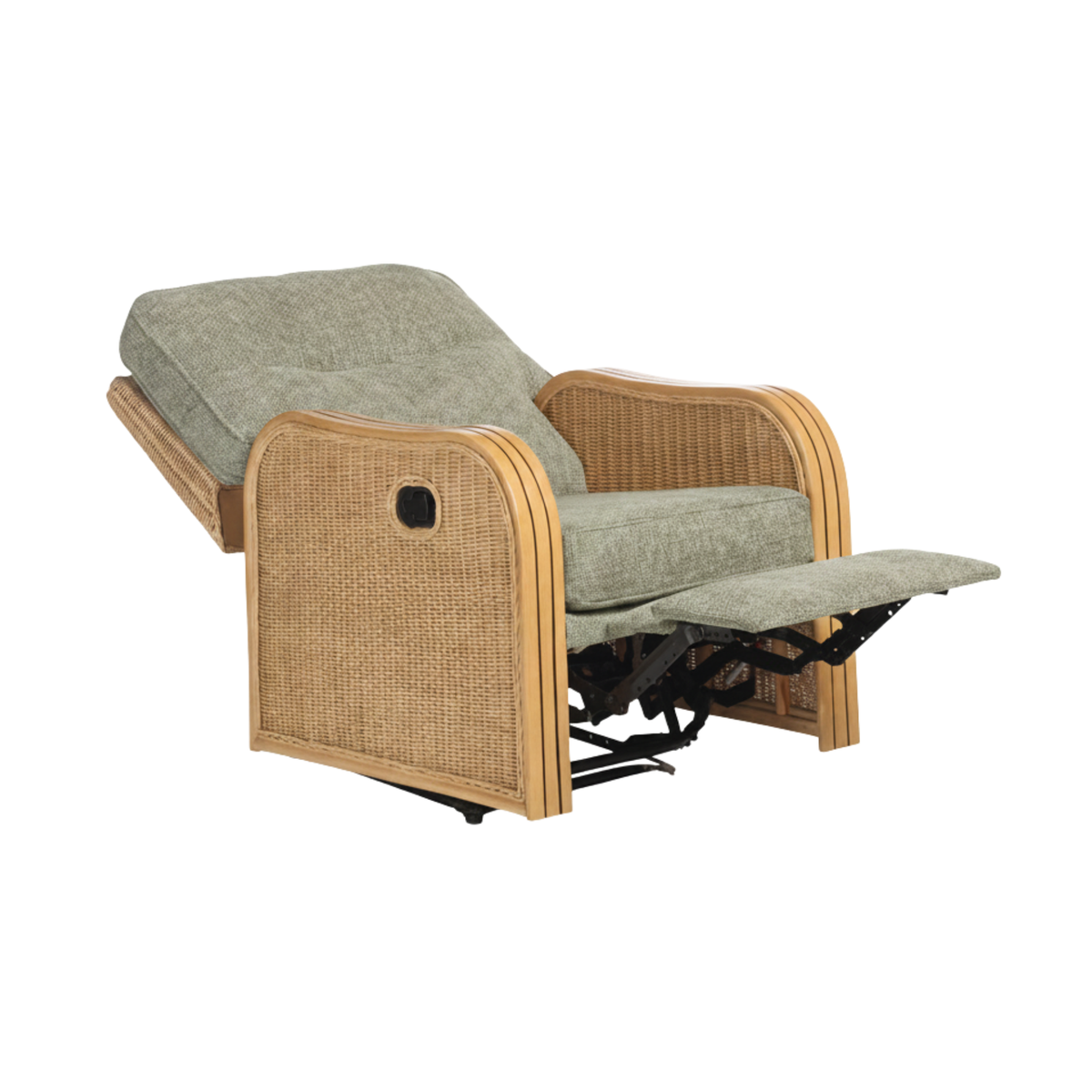 Paris Light Oak Reclining Armchair - Roma Sage (Transit‑Damaged Factory Stock)