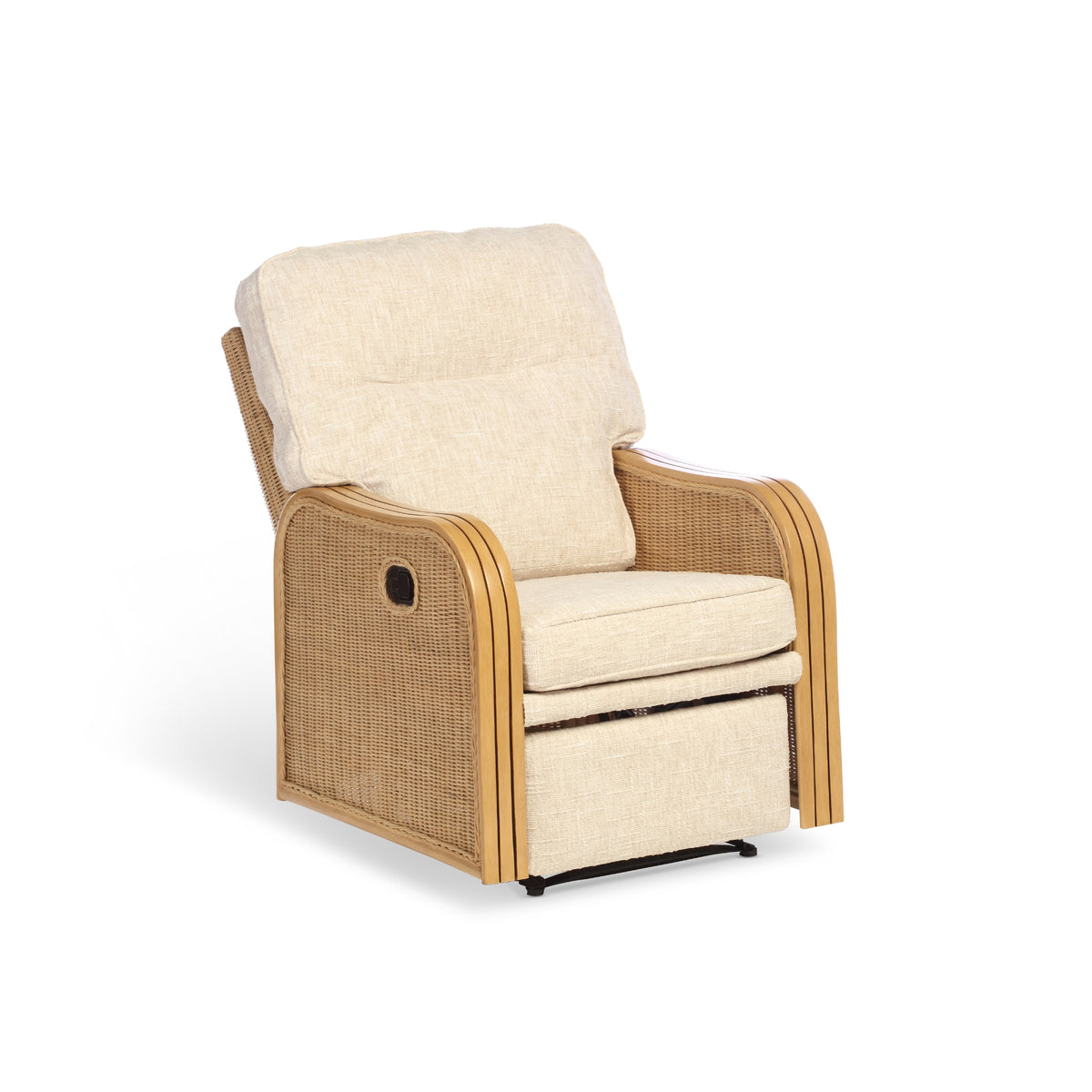 Paris Light Oak Reclining Armchair - Cotton Cream (Transit‑Damaged Factory Stock)