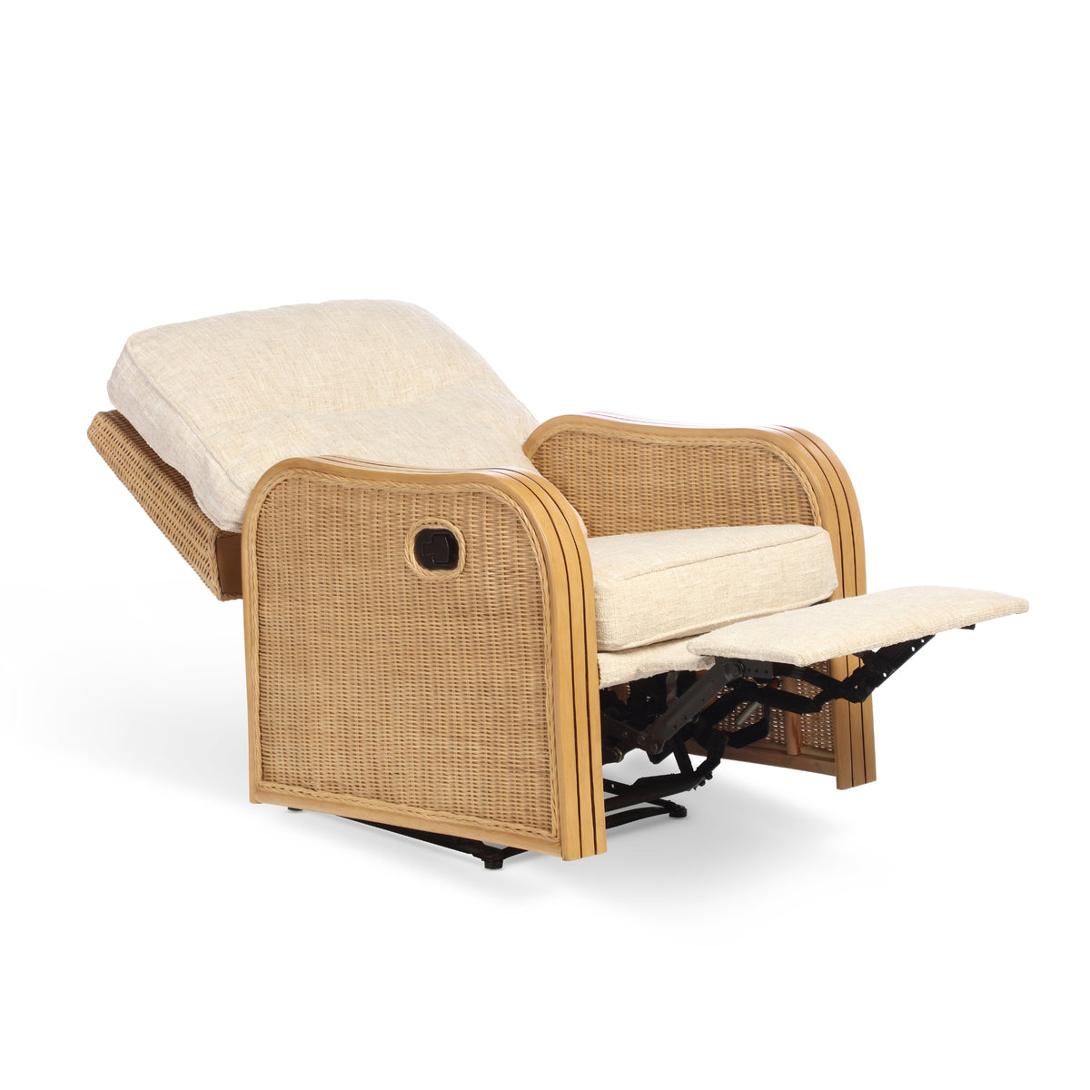 Paris Light Oak Reclining Armchair - Cotton Cream (Transit‑Damaged Factory Stock)