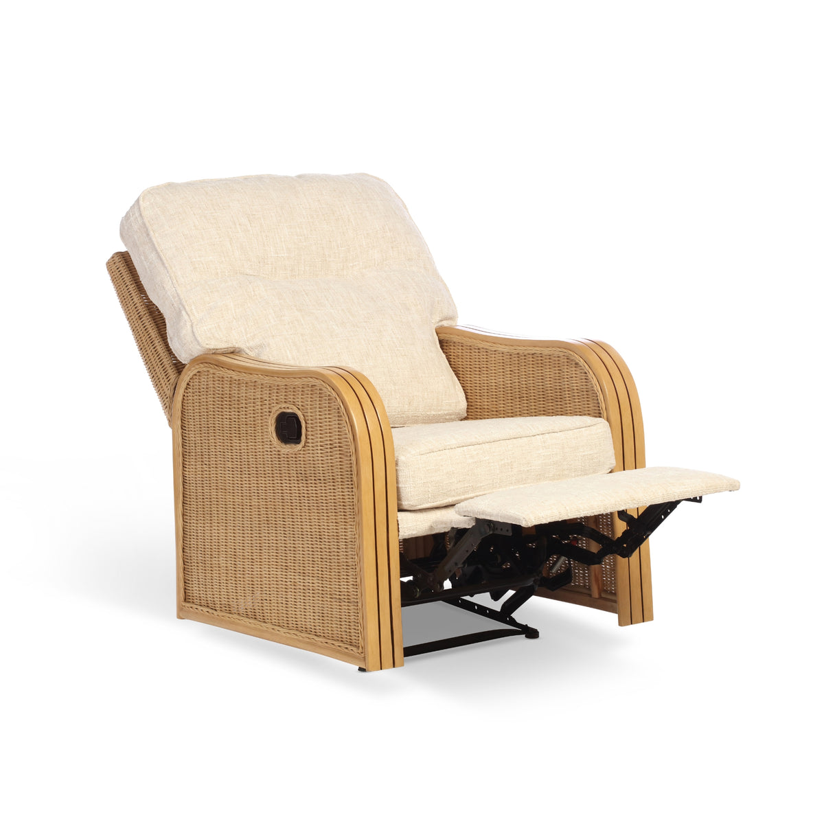 Paris Light Oak Reclining Armchair - Cotton Cream (Transit‑Damaged Factory Stock)