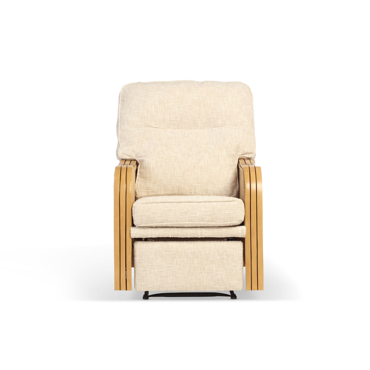 Paris Light Oak Reclining Armchair - Cotton Cream (Transit‑Damaged Factory Stock)