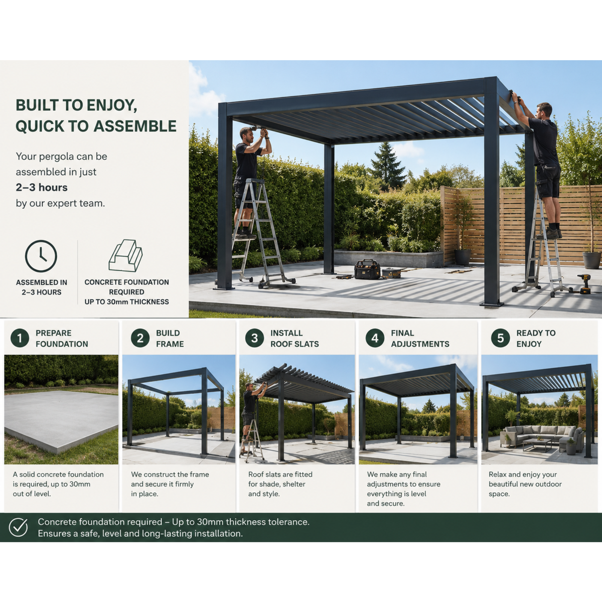 Pergola Assembly and Bolt Down Service