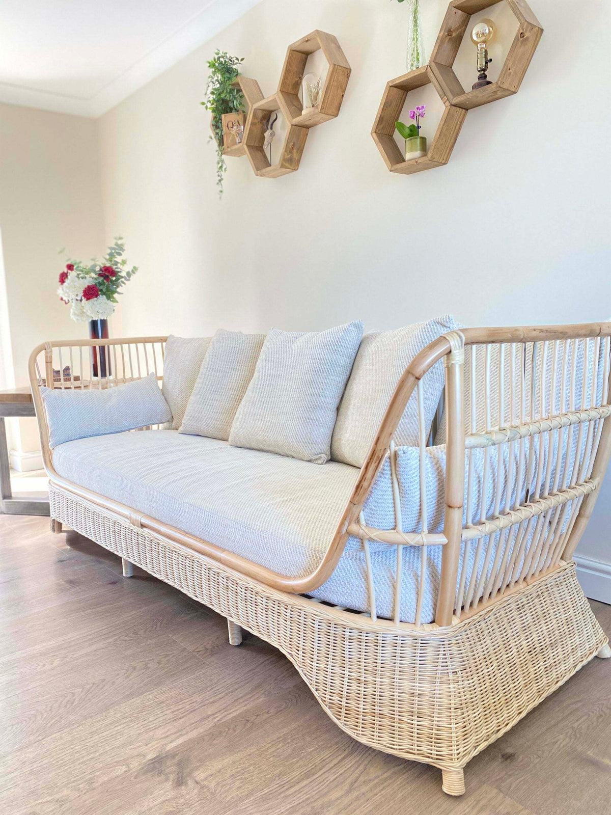 natural rattan day bed