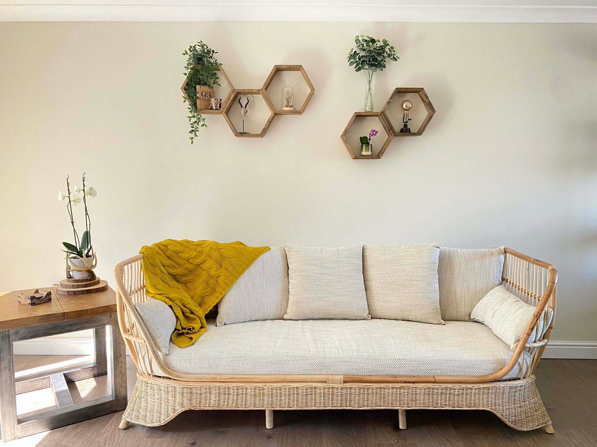 natural rattan day bed