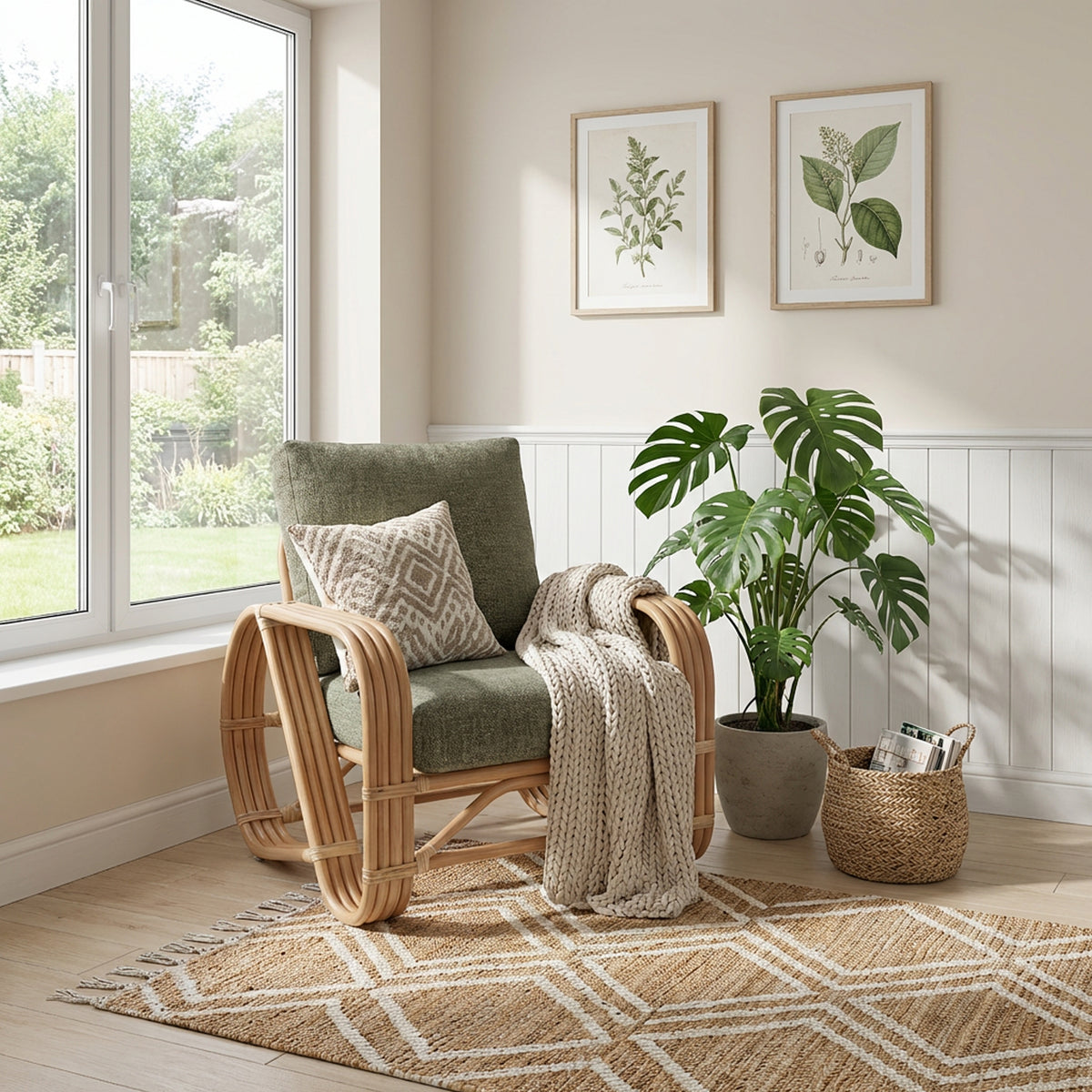 Desser Handcrafted Cane Pretzel Chair - Sustainable Comfort