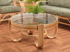 Desser Rattan Pretzel Coffee Table - Natural Glass Top