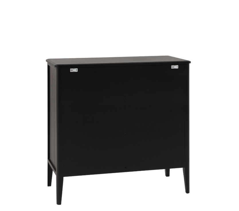 Accito Black 3 Drawer Wooden Chest