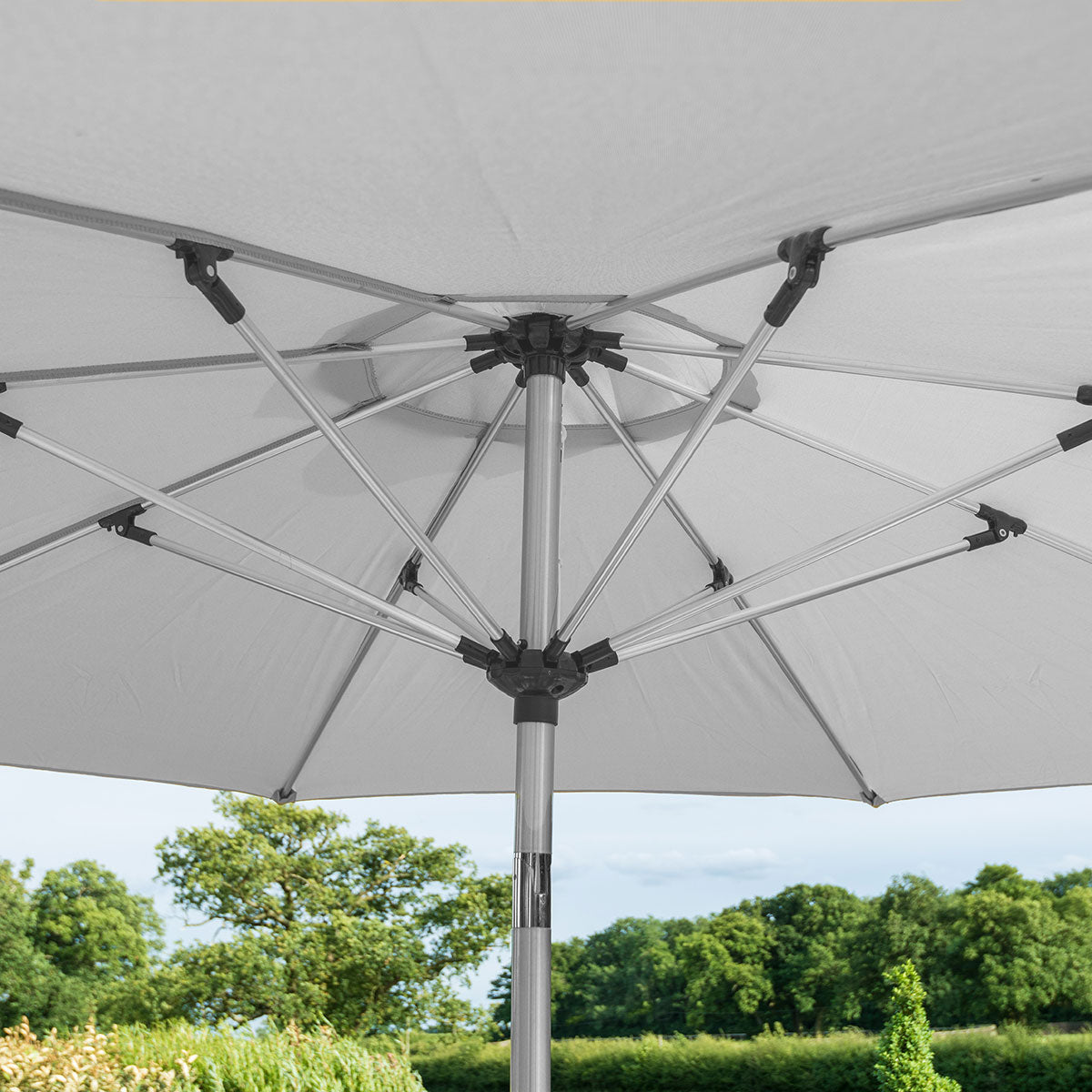 grey parasol round 2.7m with tilt