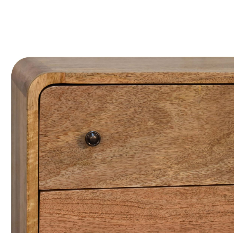 Curved Mango Wood 3 Drawer Chest