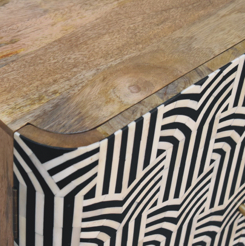 Edessa Mango Wood Bone Inlay 2 Door Sideboard Cabinet