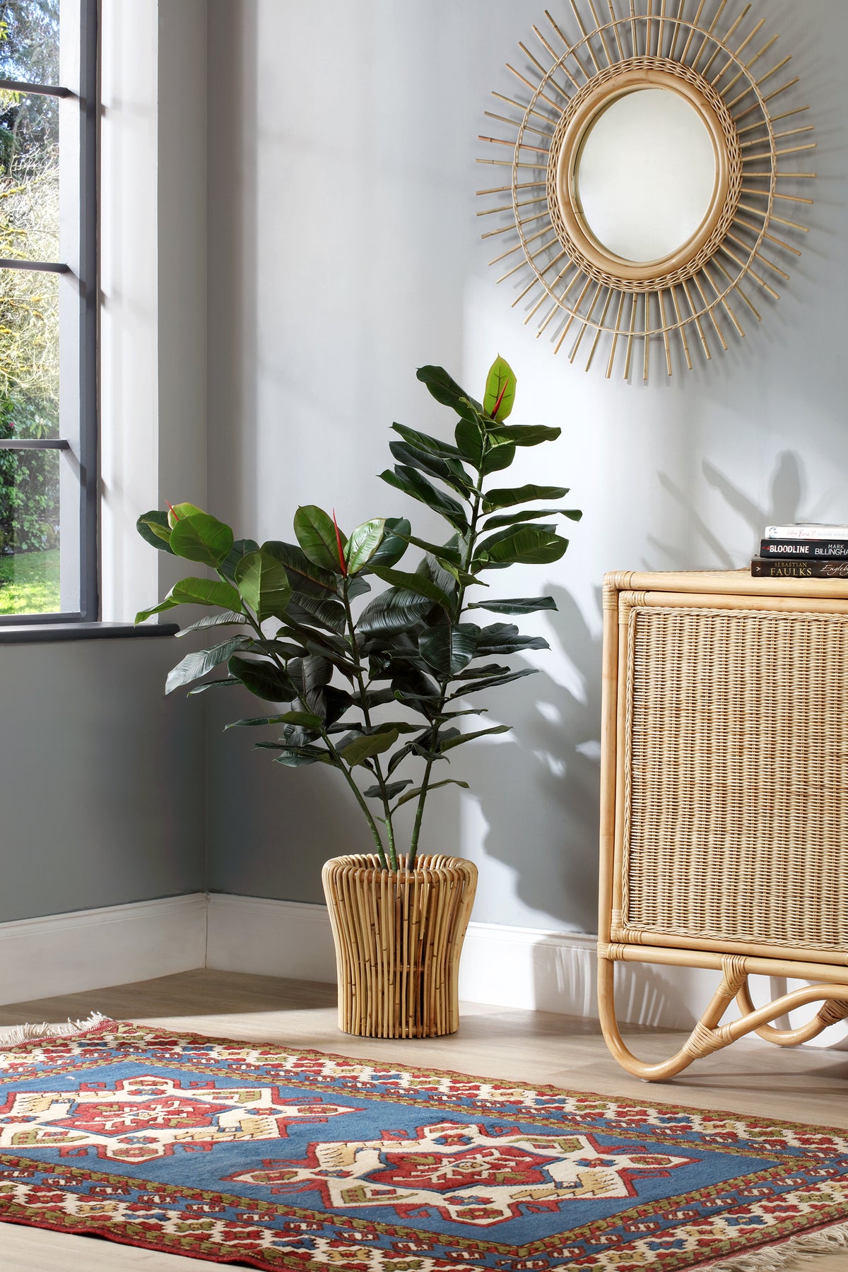 Set of 2 Natural Rattan Plant Baskets