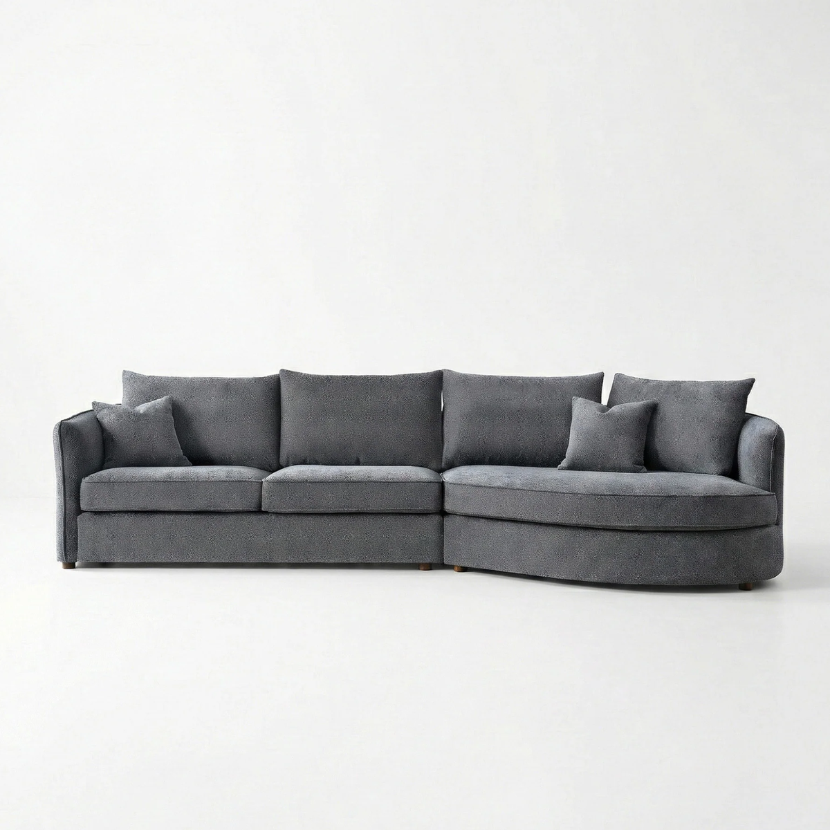 Ravena Corner Chaise in Charcoal Boucle