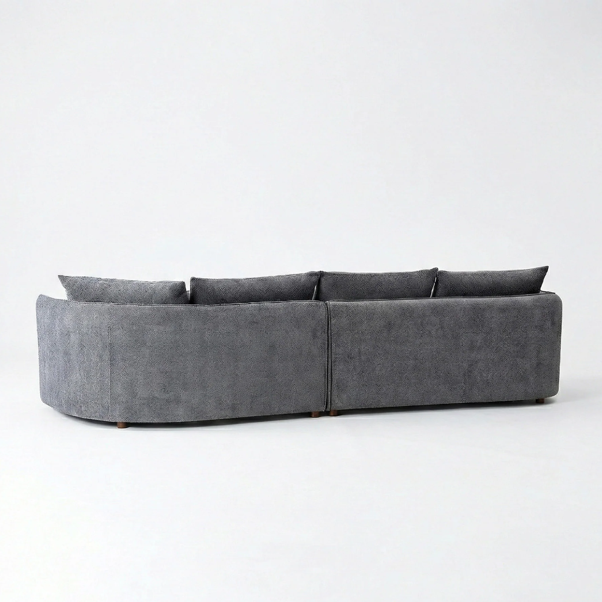 Ravena Corner Chaise in Charcoal Boucle
