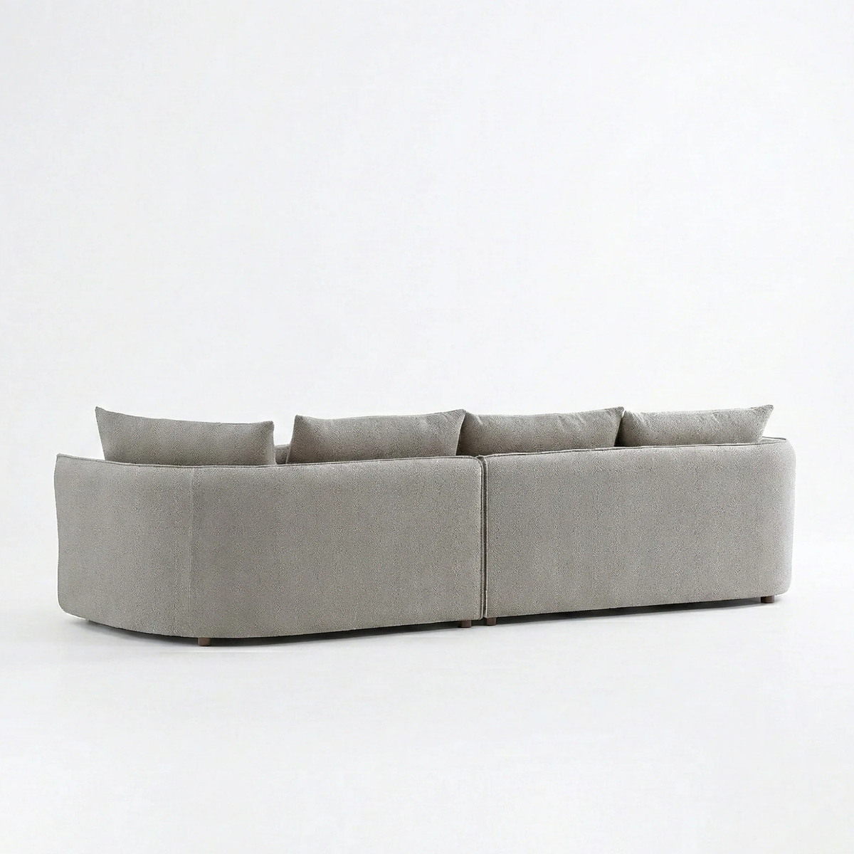 Ravena Corner Chaise in Light Grey Pebble Boucle