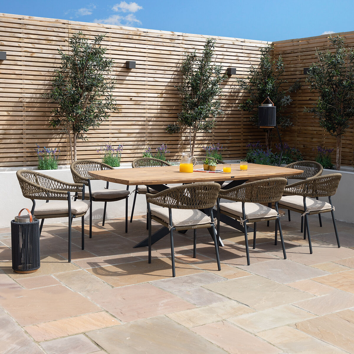 Riga 8 Seat Oval Dining Set - Sandstone