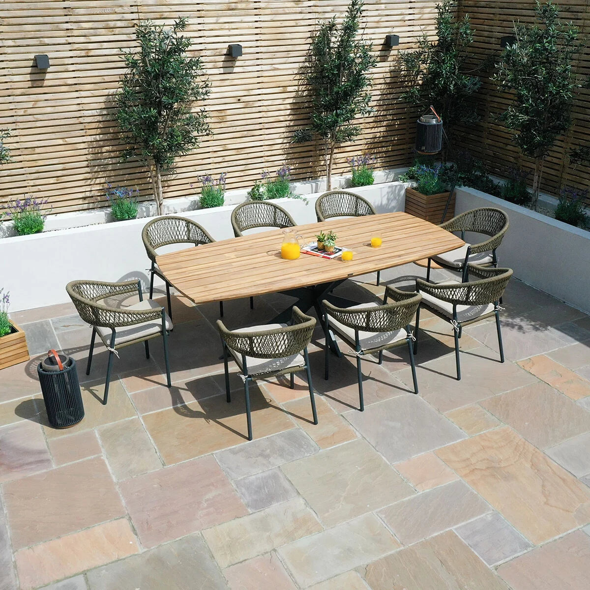 Riga 8 Seat Oval Dining Set - Sandstone